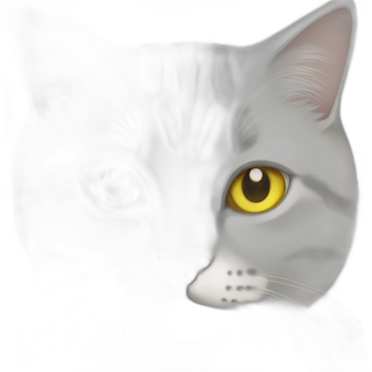 Silver marble Scottish straight cat with yellow eyes emoji