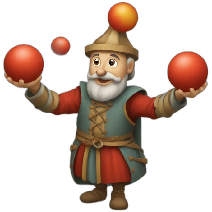 medieval juggler juggling 4 balls emoji