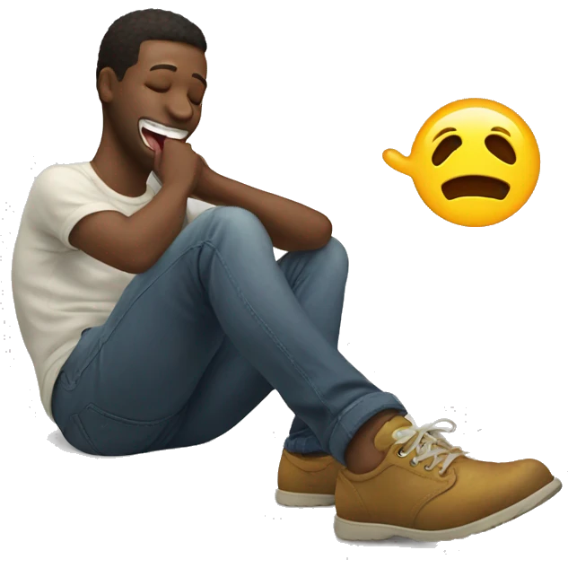 Smiley licking his feet emoji