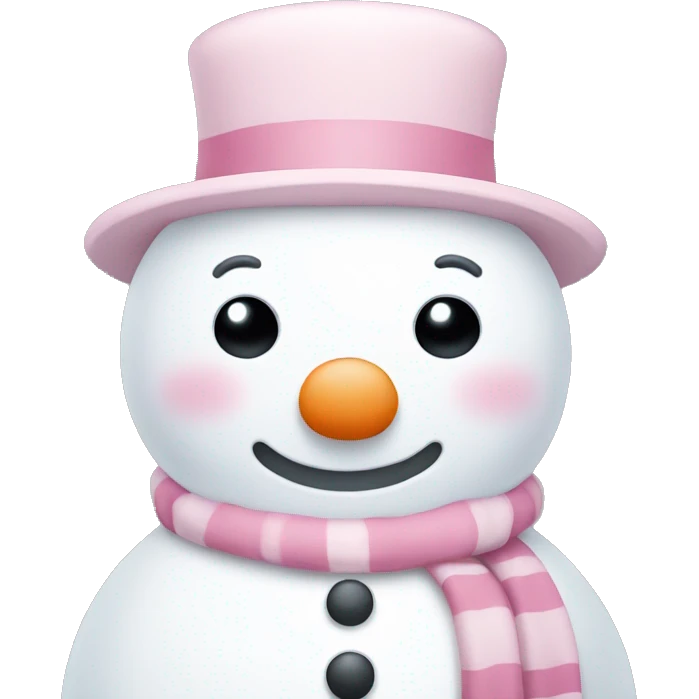 Cute white and light pink snowman emoji