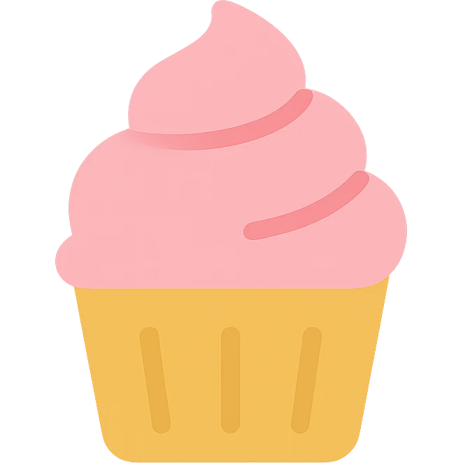 cupcake with pink icing icon emoji