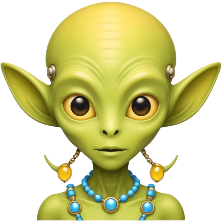 alien living in desert, very colorful, accessories, just face  emoji