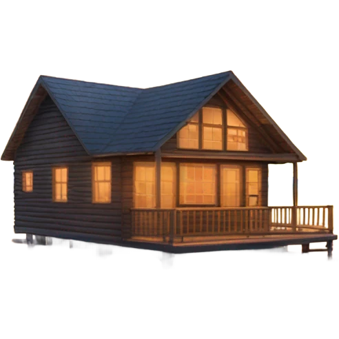 a cabin overlooking a sunset on sea emoji