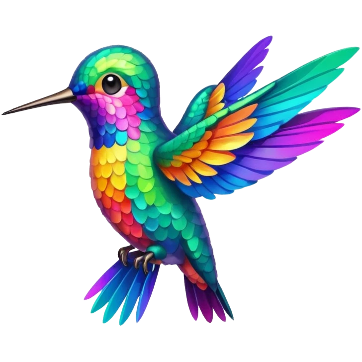 Colorful emoji hummingbird emoji