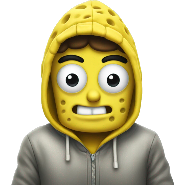 SpongeBob with hoodie emoji