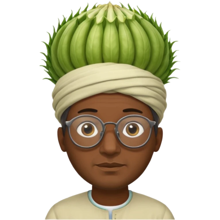 moroccan man with a fennel on his head and glasses on emoji