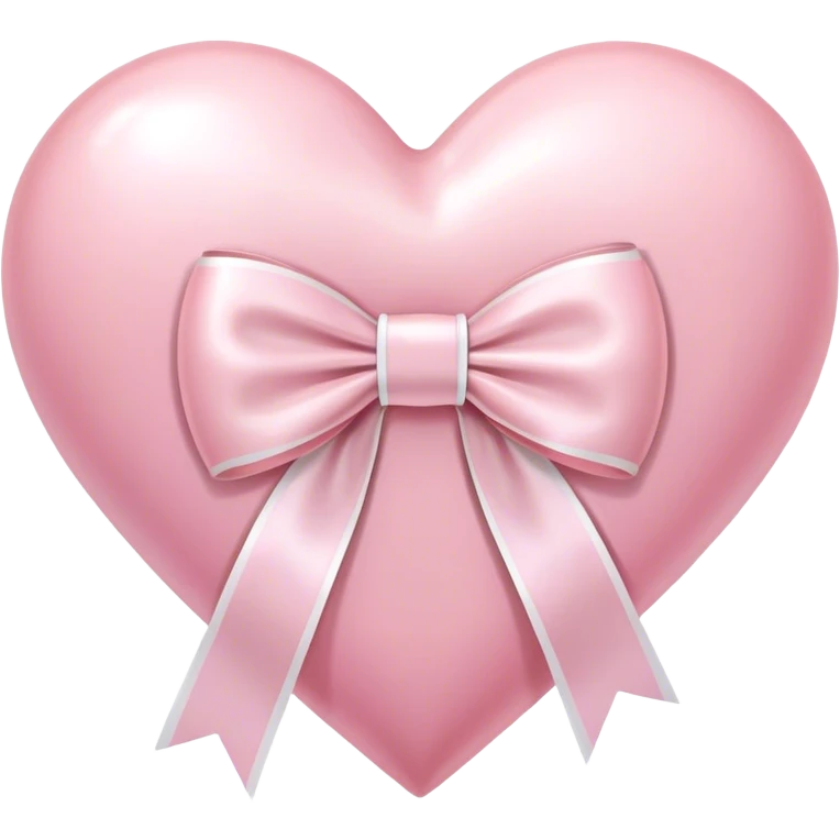 Pastel pink heart with white bow emoji