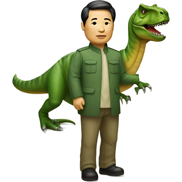 Mao Zedong holding a t-Rex emoji