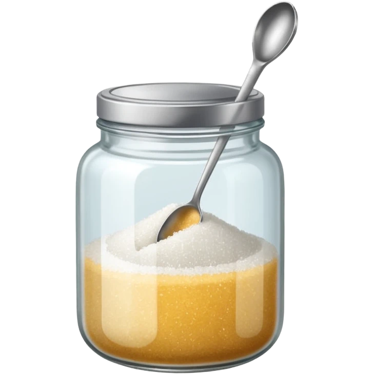 Jar of sugar with spoon emoji