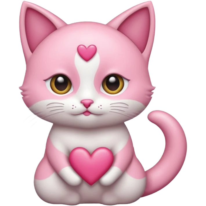 GATITA ENAMORADA CON UN MOÑO CON OJOS DE CORAZON  emoji