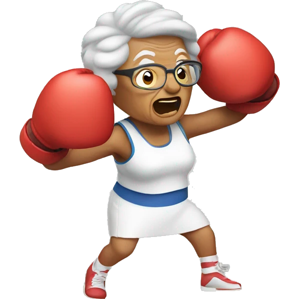 Grandma boxing emoji