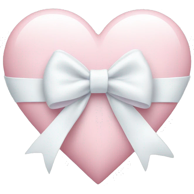Pastel pink heart with white bow emoji