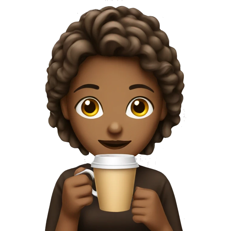 girl with a coffe emoji