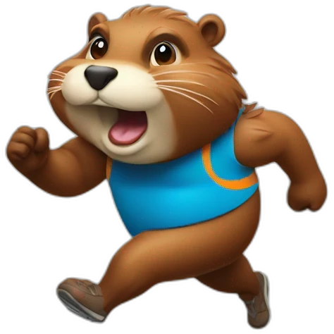 cool fatty beaver high tech runner emoji