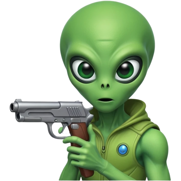 alien with a gun emoji