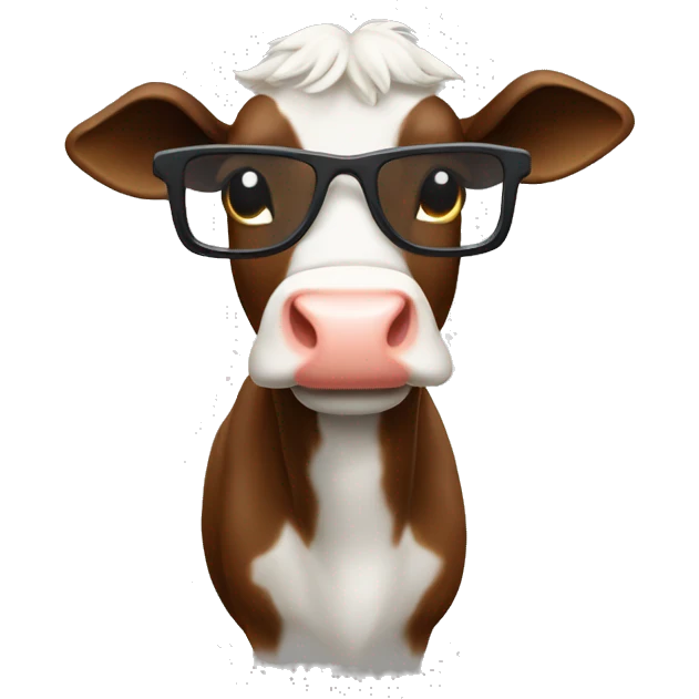 Vaca con lentes  emoji