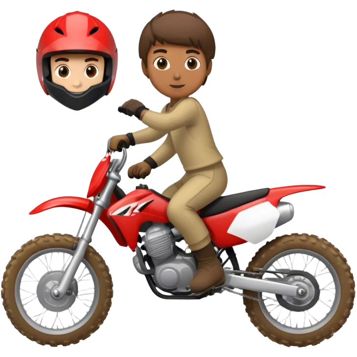 Dirt bike and boy  emoji