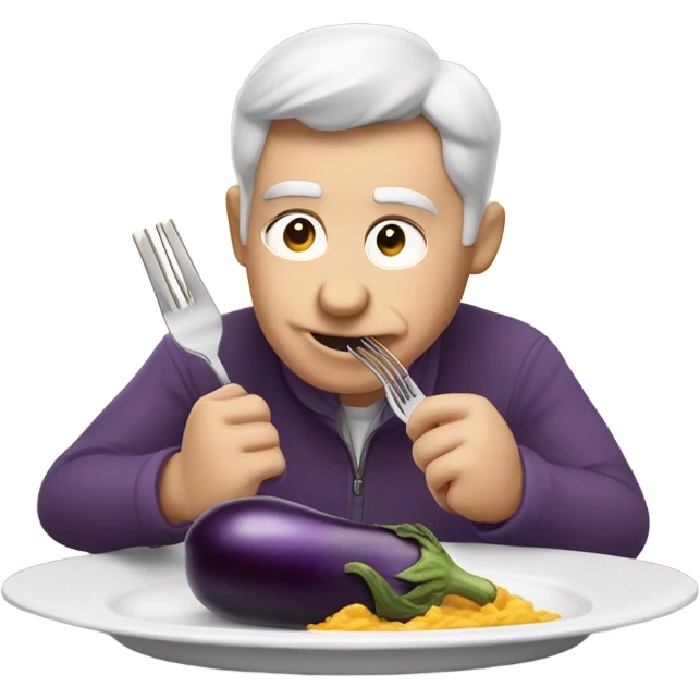 Grant eating eggplant emoji