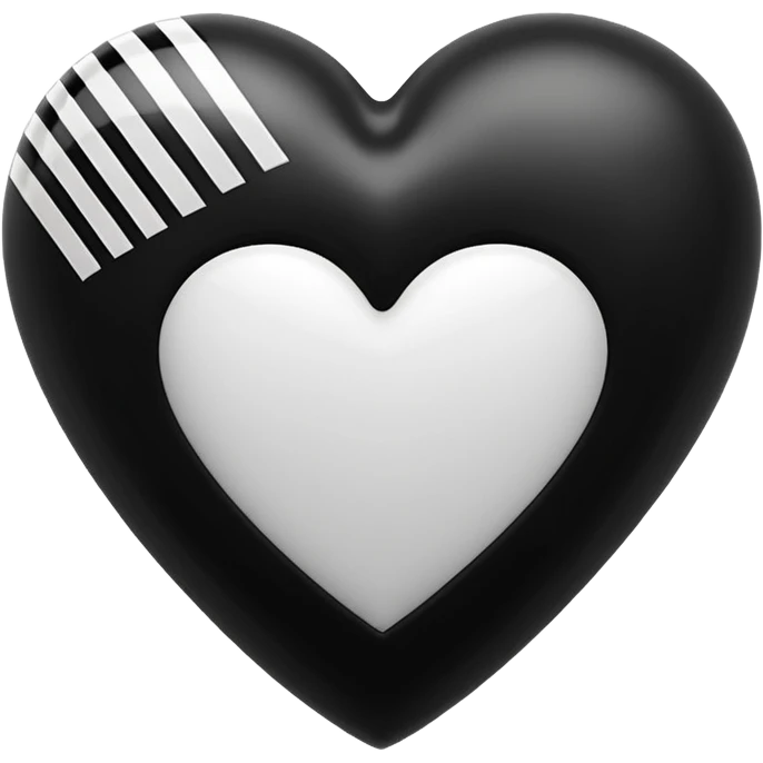 Adidas white stripes black heart emoji