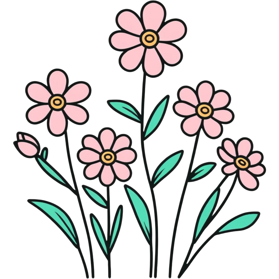 Aesthetic pink flowers emoji