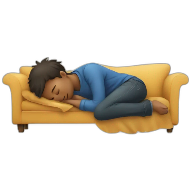 Boy sleeping on a couch emoji