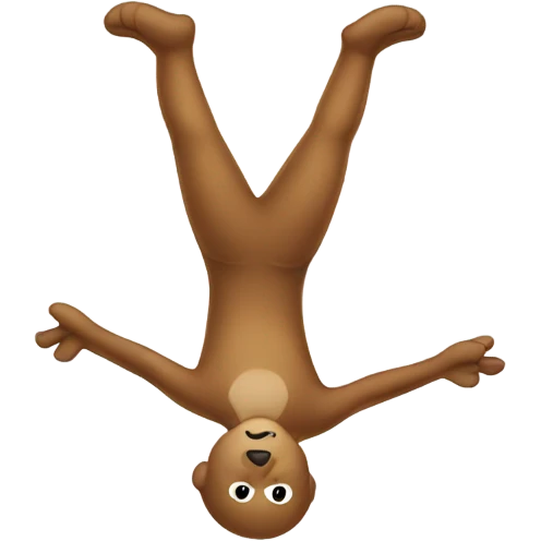 Teddy doing handstand emoji