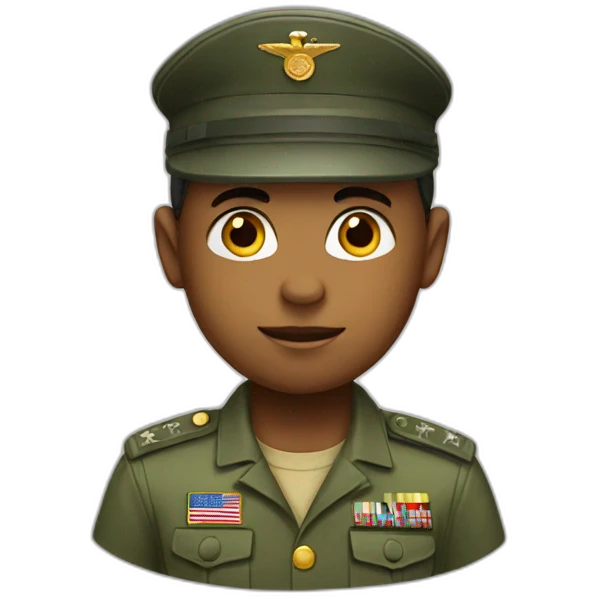 Boy with military hat emoji