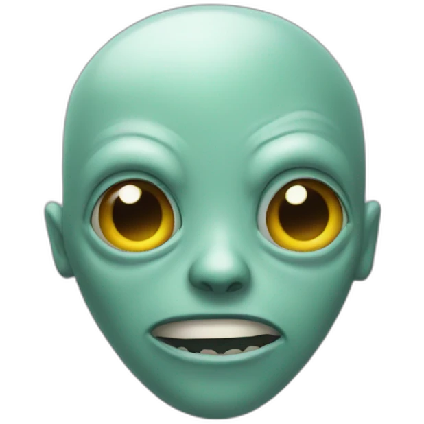 Tilted alien emoji