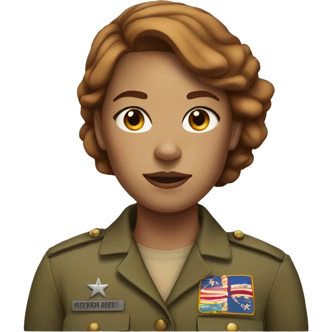 Freckled military woman with lightbrown hair emoji