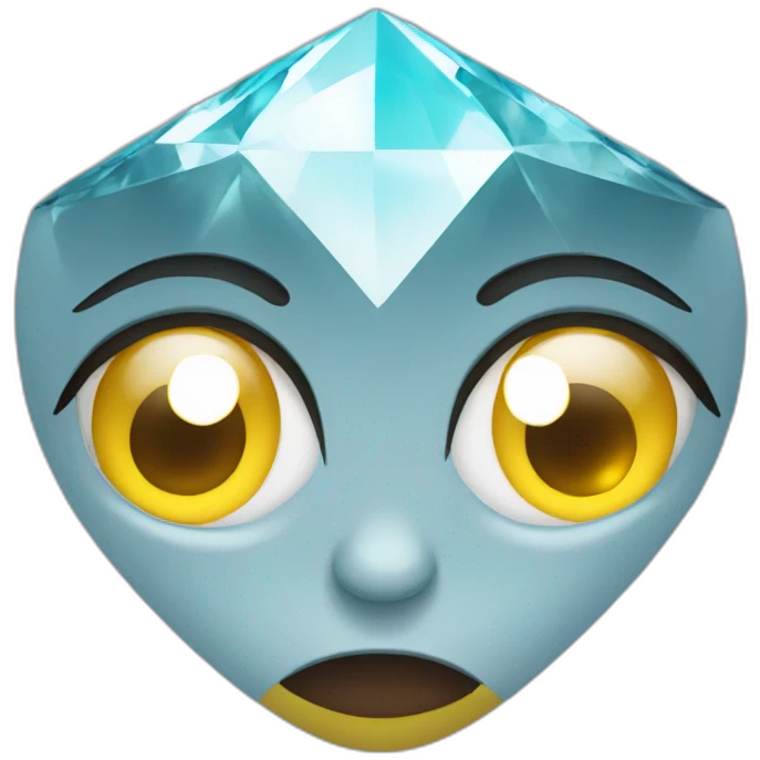 a living diamond with eyes shows a heart with its hands emoji