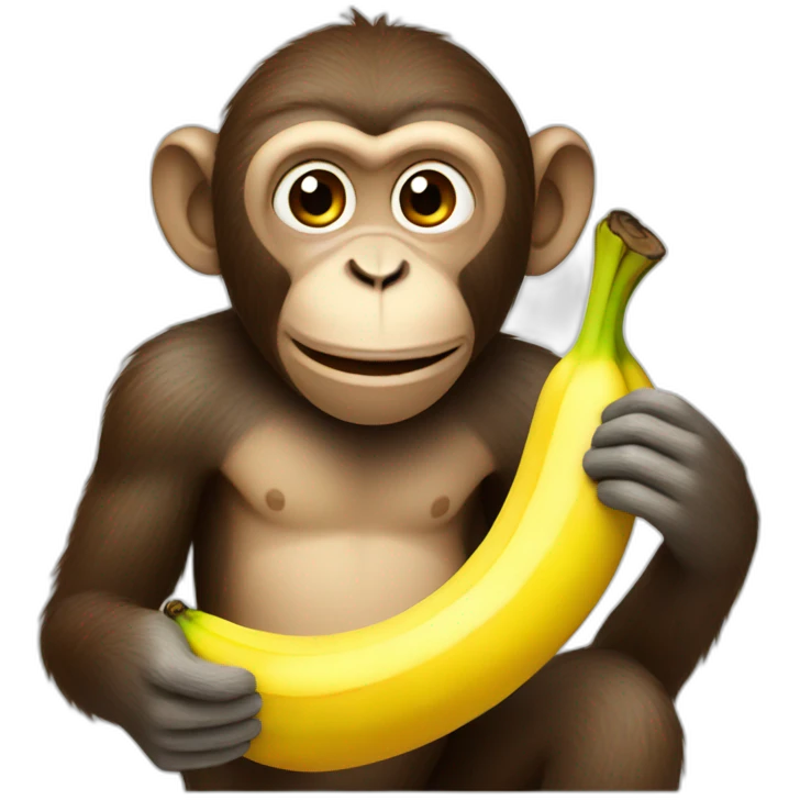 monkey with banana emoji
