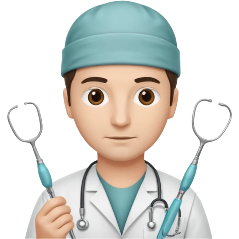 neurosurgeon holding surgical instruments emoji