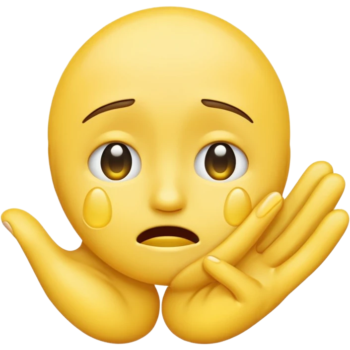 a crying emoji with an open hand in front of it emoji