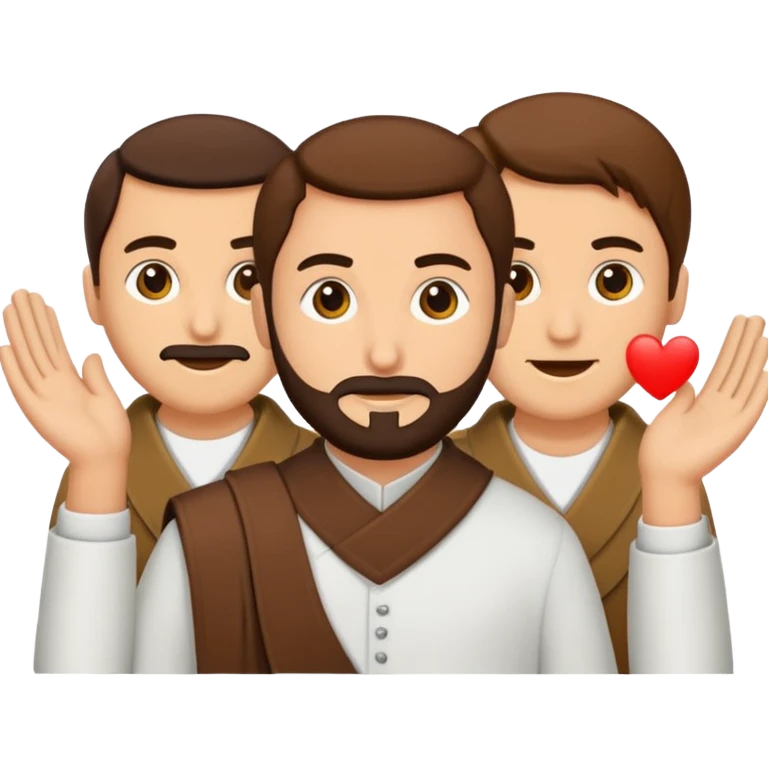 Kabe'nin önünde dönen insanlar emoji