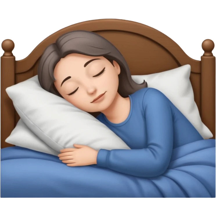 a gray and brown hair woman sleeping in a bed emoji