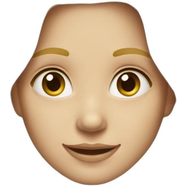  light-skinned, happy emoji with blonde hair, red tips, golden eyes, in a turquoise top with a simple background. emoji
