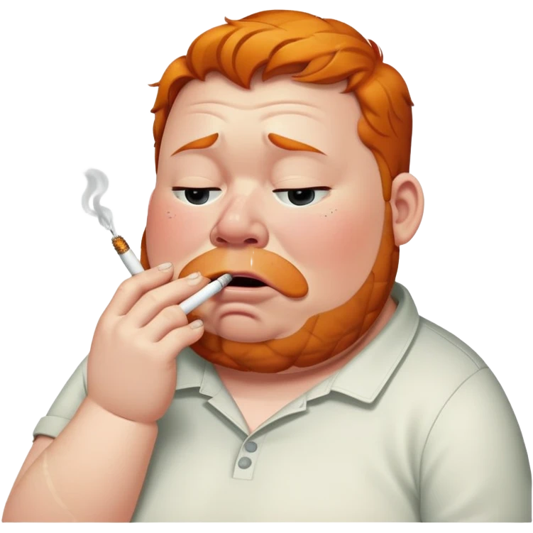 make a fat ginger smoking a cig crying emoji