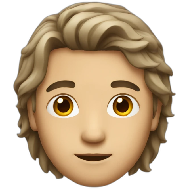 man with middle parted hair emoji
