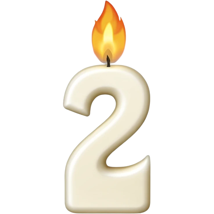Number 2 birthday candle  emoji