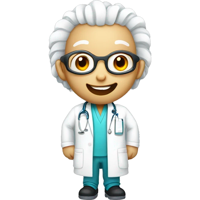 Humanoid ram in a labcoat smiling  emoji