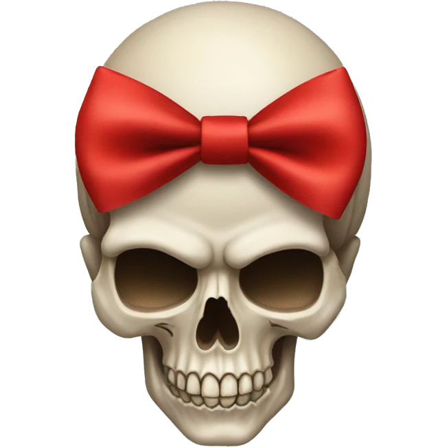 A skull with red bows  emoji