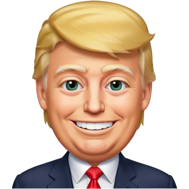 Trump photorealistic smiling emoji