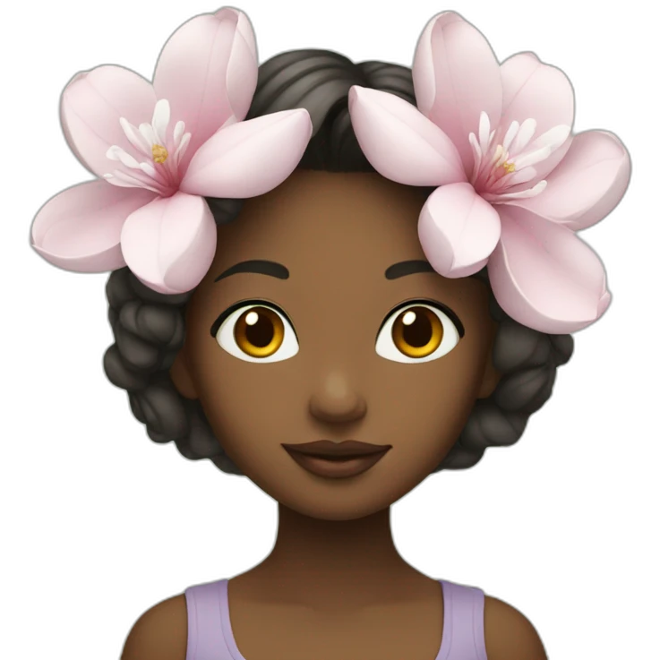 girl with magnolia emoji