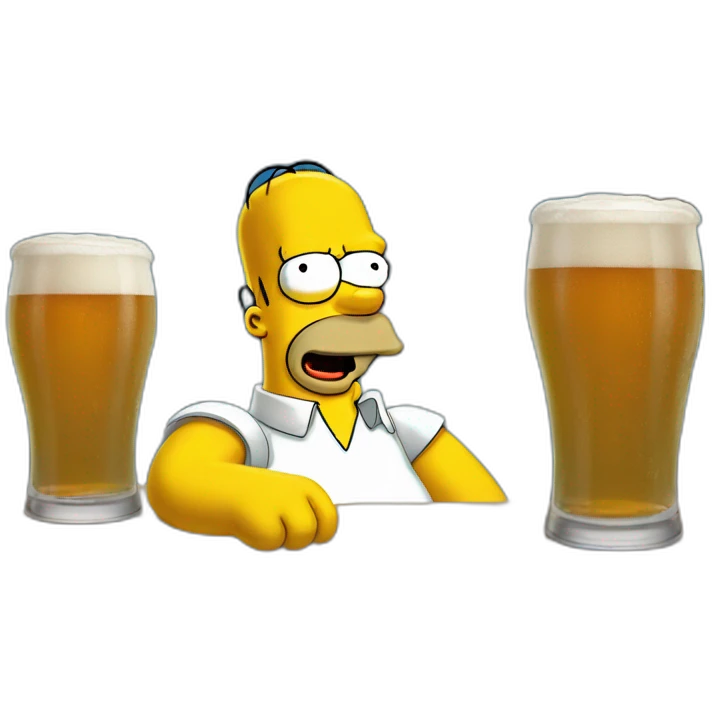 Homer Simpson drink beer emoji