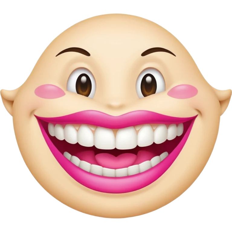 smiling mouth with shiny teeth emoji