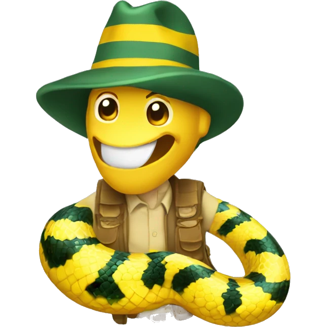 serpiente con pañuelo scout amarillo emoji