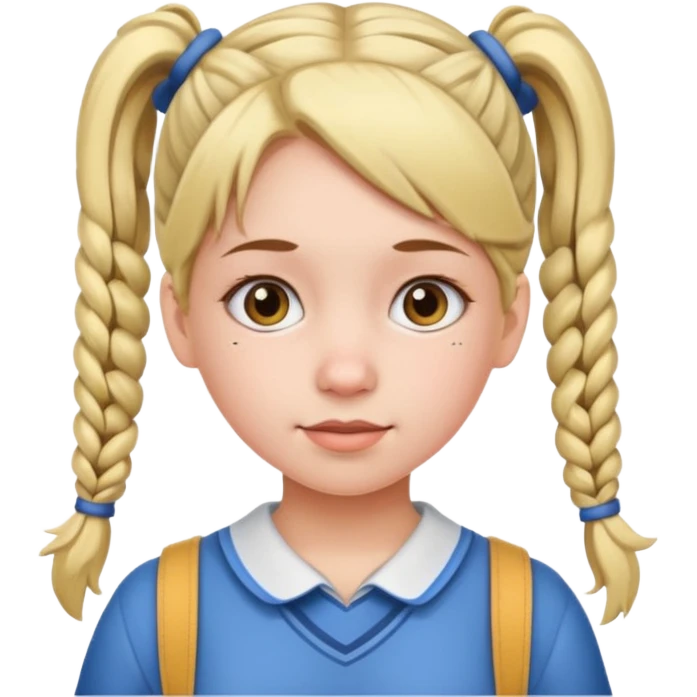 учениця дівчинка з хвостиками emoji
