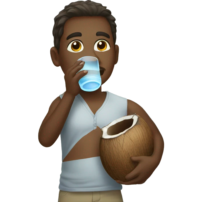 Coconut drinking water  emoji