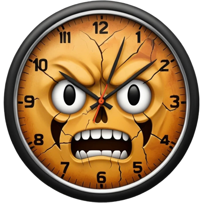 a scary face clock  emoji