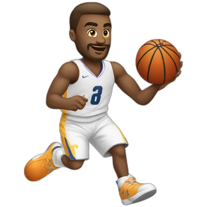 Calvo blanco jugando a baloncesto emoji